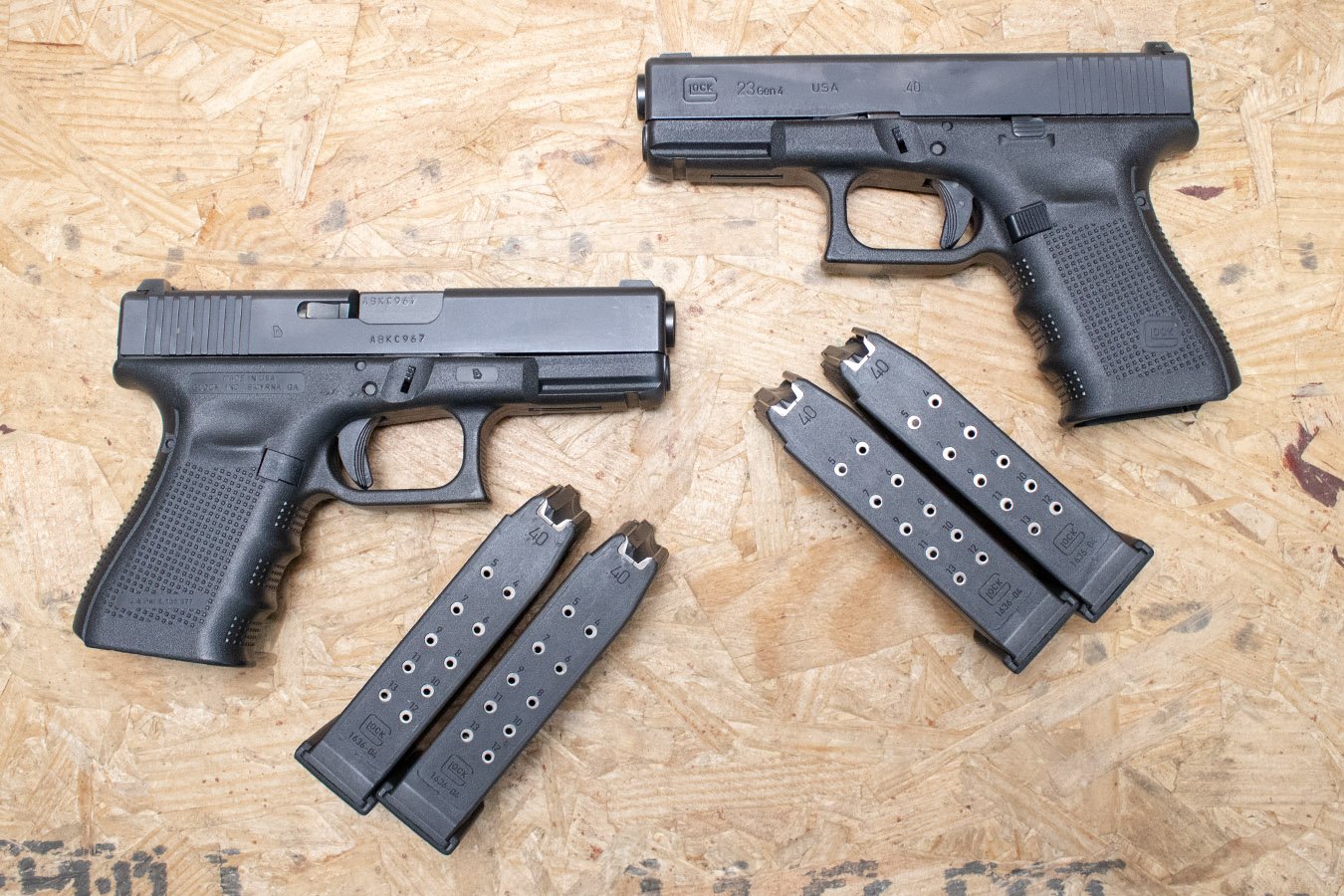 GLOCK 23 Gen4 40 S&W USA Police Trade-In Pistols with Two Magazines (Very Good Condition)
